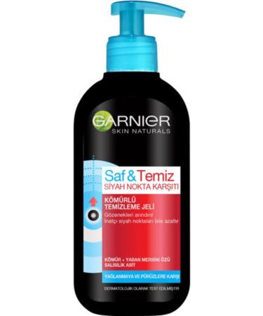 Garnier Pure & Clean Anti-Blackhead Charcoal Cleansing Gel 200 Ml - Buy Online on GoSupps.com