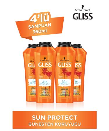 Gliss Sun Protect Sun Protection Shampoo 360 ML 4-Pack