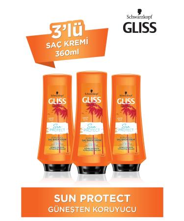 Gliss Sun Protect Sun Protection Hair Cream 360 ML 3-Pack