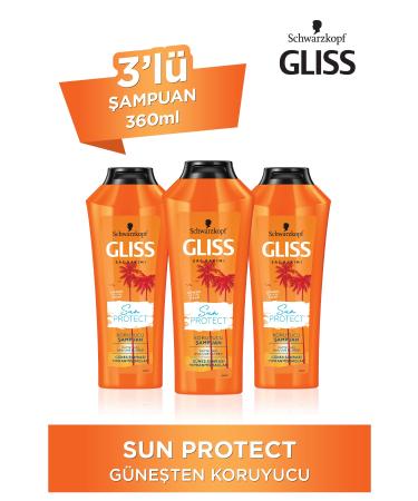 Gliss Sun Protect Sun Protection Shampoo 360 ML 3-pack
