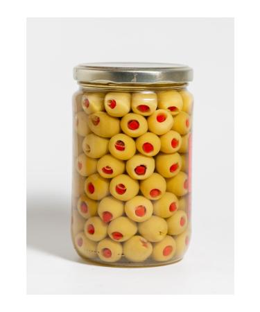 2000 AYVALIK OLIVE GROWING Pepper Stuffed Green Olives 450 gr - Buy Online on GoSupps.com