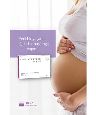 Creavit Folic Complex 30 Film-Coated Tablets (400 Mcg Folic Acid B6 B12 Vitamin Iodine) - Buy Online on GoSupps.com