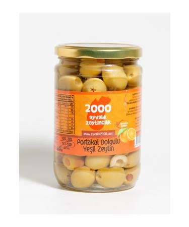 2000 AYVALIK OLIVES Orange Stuffed Green Olives 450 gr