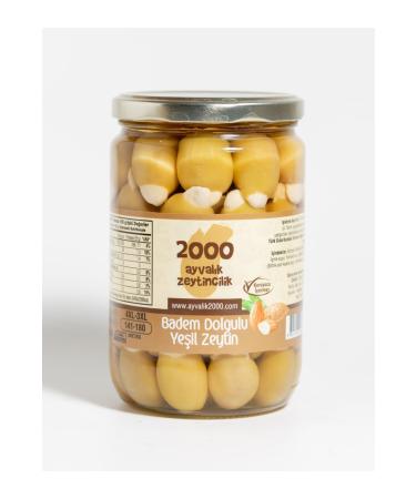 2000 AYVALIK OLIVE GROWING Almond Stuffed Green Olives 450 gr