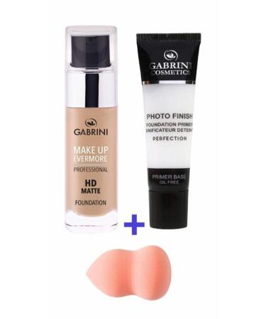 QSPP Matte Foundation 01 & Photo Finish Primer & Foundation Sponge