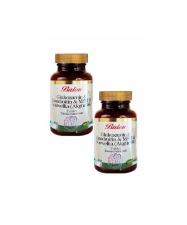 Balen 2 Boxes Glucosamine Chondroitin Msm Boswellia Akg nl k Glucosamine Bosvelya 120 Tablets X 1200 Mgx2
