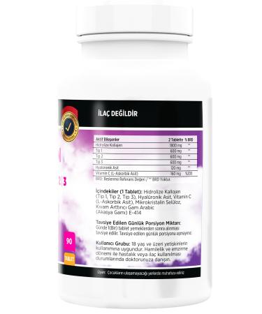 FLX 90 Tablets Collagen Type 1-2-3 Multi Collagen Hyaluronic Acid Vitamin C - Buy Online on GoSupps.com