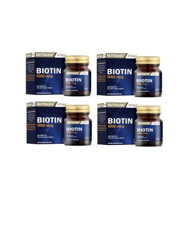 Nutraxin Anti Hair Loss Supplementary Food Containing Biotin 30 Tablets X4 Pieces