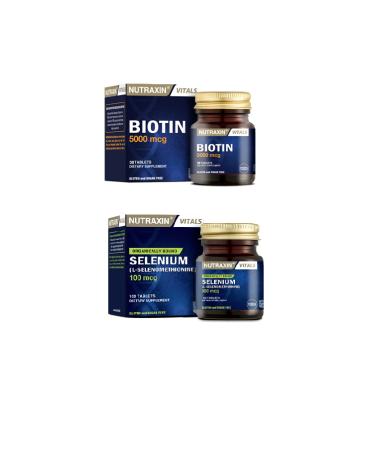 Nutraxin Anti Hair Loss Supplementary Food Containing Biotin 30 Tablets Selenium 100mcg 100 Tablets