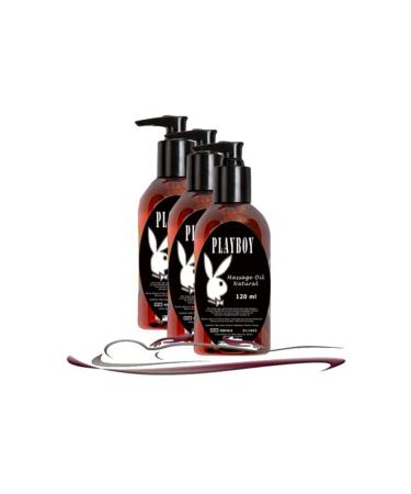 Playboy Natural Massage Oil Unscented Body Massage Oil 3 Pieces 120 ml