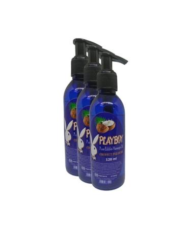 Playboy Pure Edible Massage Oil 120 ml Coconut Flavored Massage Oil 3 Pieces