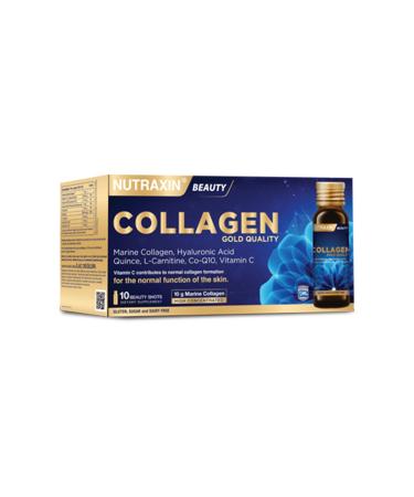 Nutraxin Beauty Collagen Gold Quality 50 Ml 10 Shot Fish Collagen Strawberry Aroma Sase Collagen