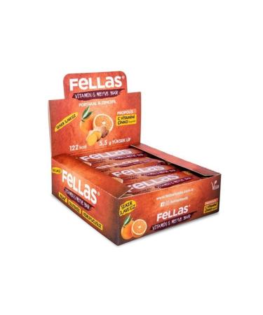 Fellas Vitamin & Fruit Bar - Orange and Ginger 35 gr X 12 Pieces