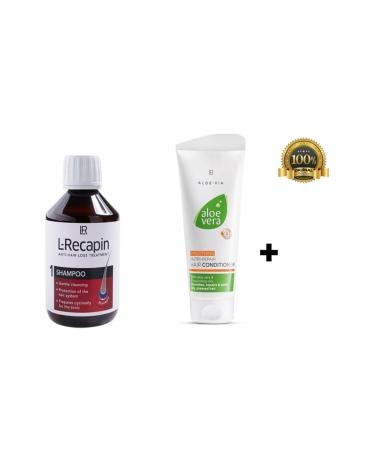 LR Recapin Shampoo 200 Ml + Aloe Vera Repairing and Moisturizing Conditioner 200 Ml