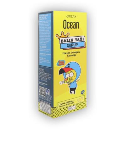 Orzax Ocean Lemon Flavored Fish Oil Syrup 150 ml - Buy Online on GoSupps.com