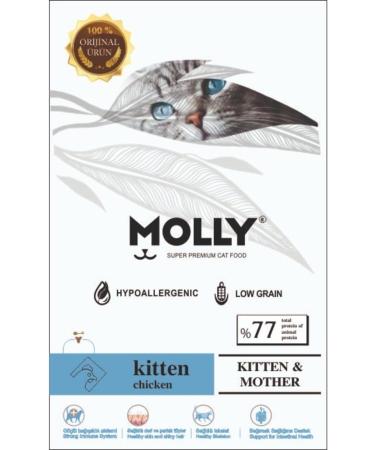 NATURAL PET PET FOOD GRANDE LIFE Molly Low Grain Hypoallergenic Chicken Kitten Cat Food 2 Kg Transparent Package
