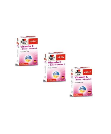 Doppelherz Active Vitamin C + Zinc + Vitamin E 40 Tablets 3 Pack