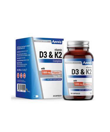 Apexis D3 K2 Vitamin Complex 30 Capsules