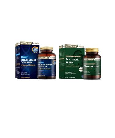 Nutraxin Multivitamin & Mineral Complex For Men 60 Tablets + Natural Sleep Sleep Regulator Pill 60 Capsules