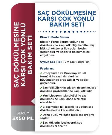 Bioxcin Forte Serum 3-Pack Care Set Multi-Purpose Care Set Against Hair Loss Serum+shampoo+biotin - Buy Online on GoSupps.com