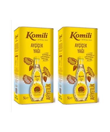 Komili Sunflower Oil for Enjoyment 2 Pieces 5 Liter Tin