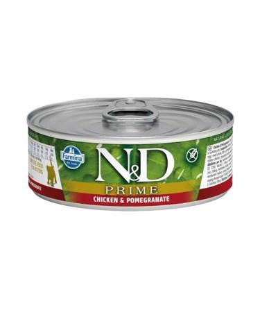 N & D 5x 80 Gr Prime Chicken and Pomegranate Kitten Canned Food 80 Gr
