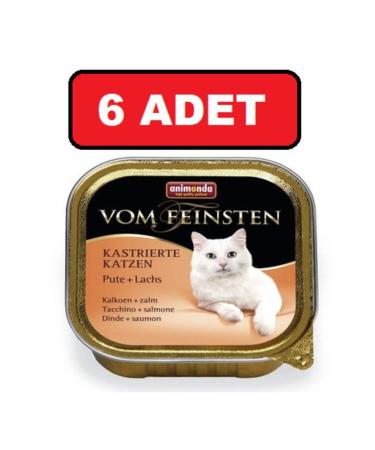 Animonda Vom Feinsten Sterilized Cat Turkey and Salmon Cat Canned Wet Food 6 Pieces 100 Gr