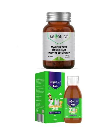 Venatura Magnesium Bisglycinate Food Supplement 60 Tablets + Kids Zinc Food Supplement 100 Ml