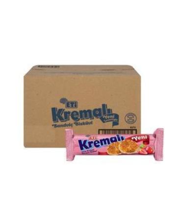 Eti Strawberry Cream Sandwich Biscuit 77 Gr. X 24 Pieces
