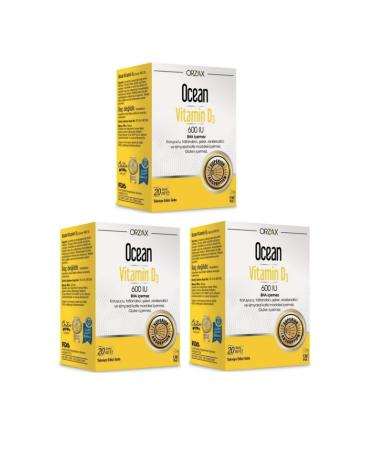 Ocean Vitamin D Support - Vitamin D3 600 Iu Spray 20 Ml X3 Pieces