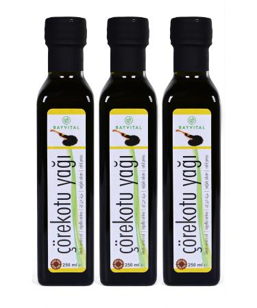 BAYV TAL 3 Pieces X 250 Ml Cold Pressed Black Cumin Oil (Black Cumin Oil) 750 Ml