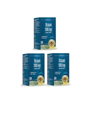 Ocean 500 Mg 60 Capsules Pure Fish Oil - Lemon Flavor X3 Pieces