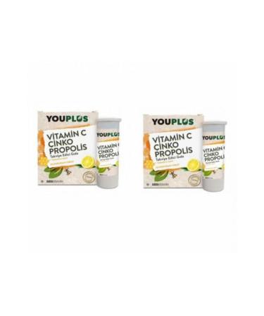 Youplus Vitamin C Zinc Propolis Effervescent Tablet Food Supplement 2 Pieces