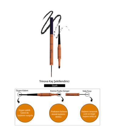 Trinova Black 3-Piece Eyebrow Shaper Brow Sculpt - Buy Online on GoSupps.com