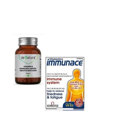 Venatura Vitamin B Complex Capsule Food 30 Capsules + Vitabiotics Immunace 30 Tablets
