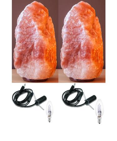 Aktarloji 2 Pieces 2-3 Kg Himalayan Rock Salt Lamp With On Off Button Specially Selected