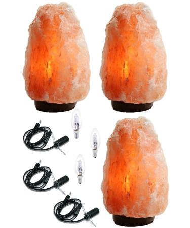 Aktarloji 3 Pieces Natural Himalayan Salt Lamp 4-6 Kg 1.50 Mt Cable with On/Off Switch + Bulb