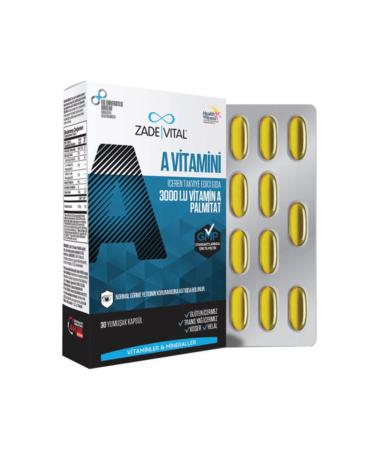 Zade Vital Vitamin A 3000 Iu 30 Capsules