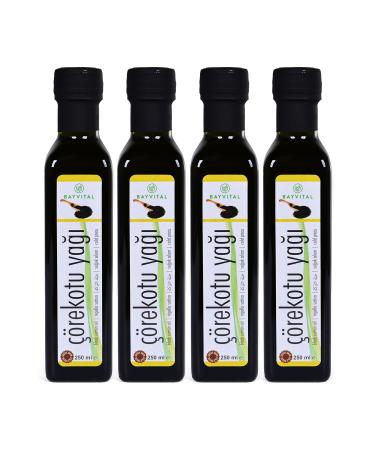 BAYV TAL 4 Pieces X 250 Ml Cold Pressed Black Cumin Oil (Black Cumin Oil) 1 Lt