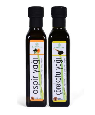 BAYV TAL 250 Ml Cold Pressed Black Cumin Oil (Black Cumin Oil) + 250 Ml Cold Pressed Safflower Oil