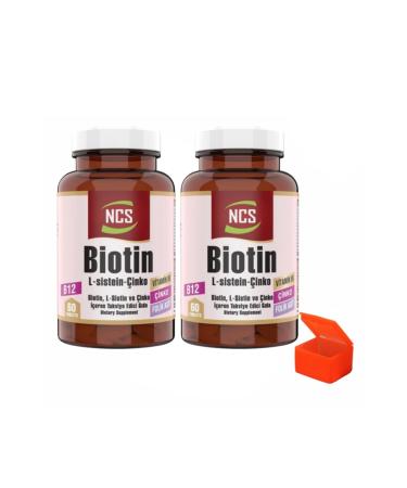 Ncs Biotin 2500 Mcg L Cysteine Zinc 2 Boxes 120 Tablets Pill Box