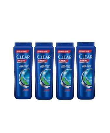 Clear Men Anti-Dandruff Shampoo Cool Sport Menthol 600 Ml X 4 - Buy Online on GoSupps.com