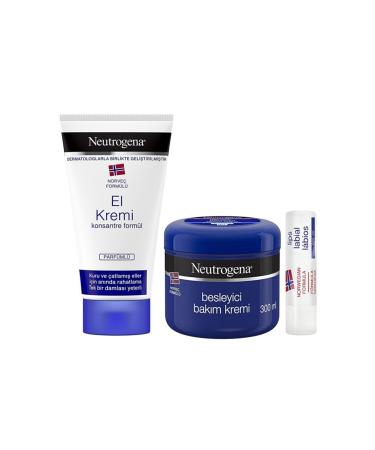 Neutrogena Perfumed Hand Cream 75 ml + Nourishing Care Cream 300 ml + Lip Balm - Buy Online on GoSupps.com