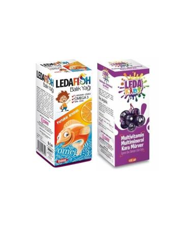 LedaPharma Ledafish Fish Oil 150 Ml + Leda Kids Black Elderberry Extract 125 Ml