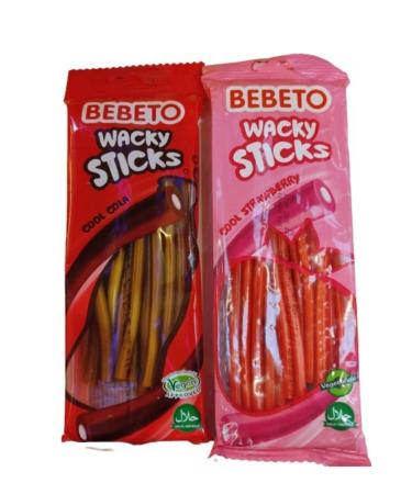 BEBETO Wacky Sticks Cola - Strawberry 175 gr