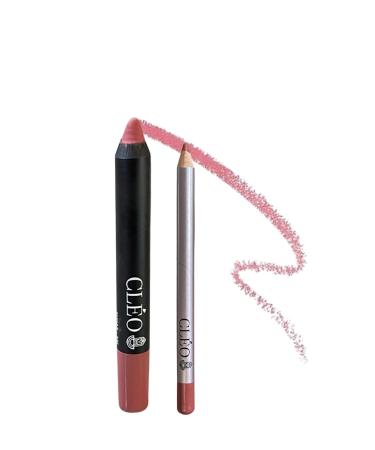 Cleo Cosmetics 2 in 1 Waterproof Lipstick & Lip Liner (Dark Pink) - Buy Online on GoSupps.com