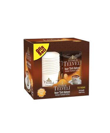 Teymur Ground Turkish Coffee Plain 7 gr Office Set 10 Pieces 12 Packs 120 Pieces Ground - Buy Online on GoSupps.com
