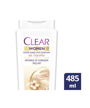 Clear Women Anti-Dandruff Shampoo Clay Therapy Purified and Soft Hair 485 ml
