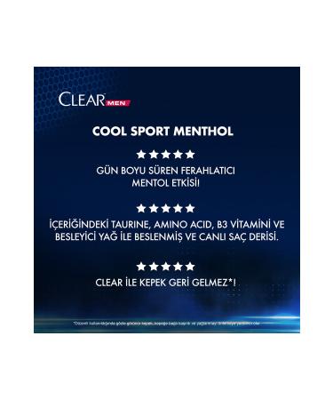 Clear Men Anti-Dandruff Shampoo Cool Sport Menthol Refreshing Menthol Effect 485 ml - Buy Online on GoSupps.com