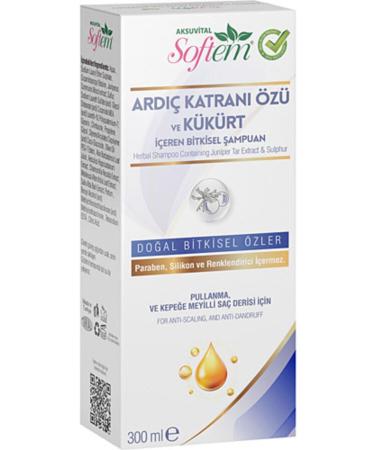 Softem Aksu Vital Herbal Shampoo Containing Juniper Tar Extract and Sulfur Anti-Dandruff 300 Ml